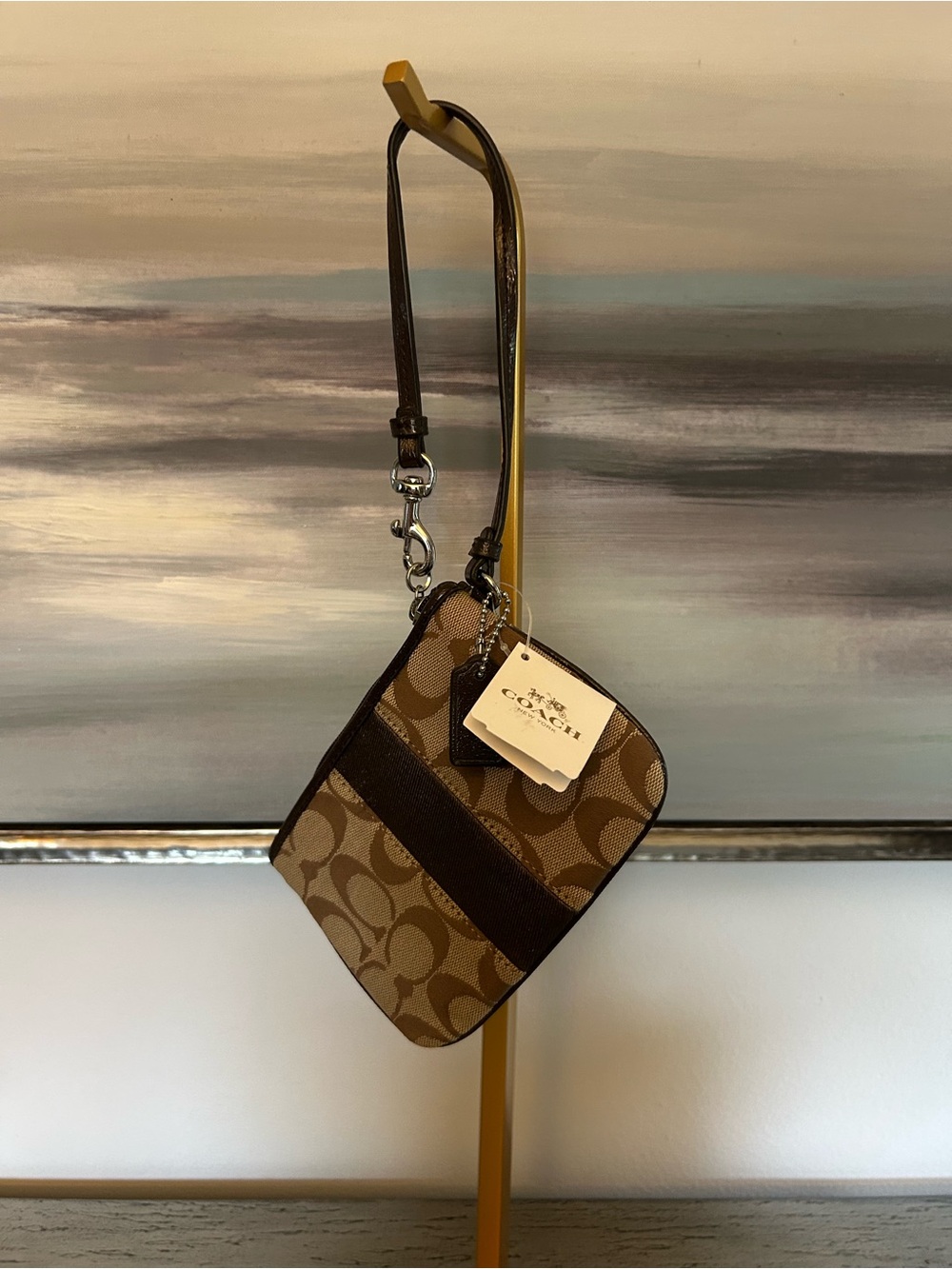 Coach Jacquard Signature Stripe Small Wrislet NWT
